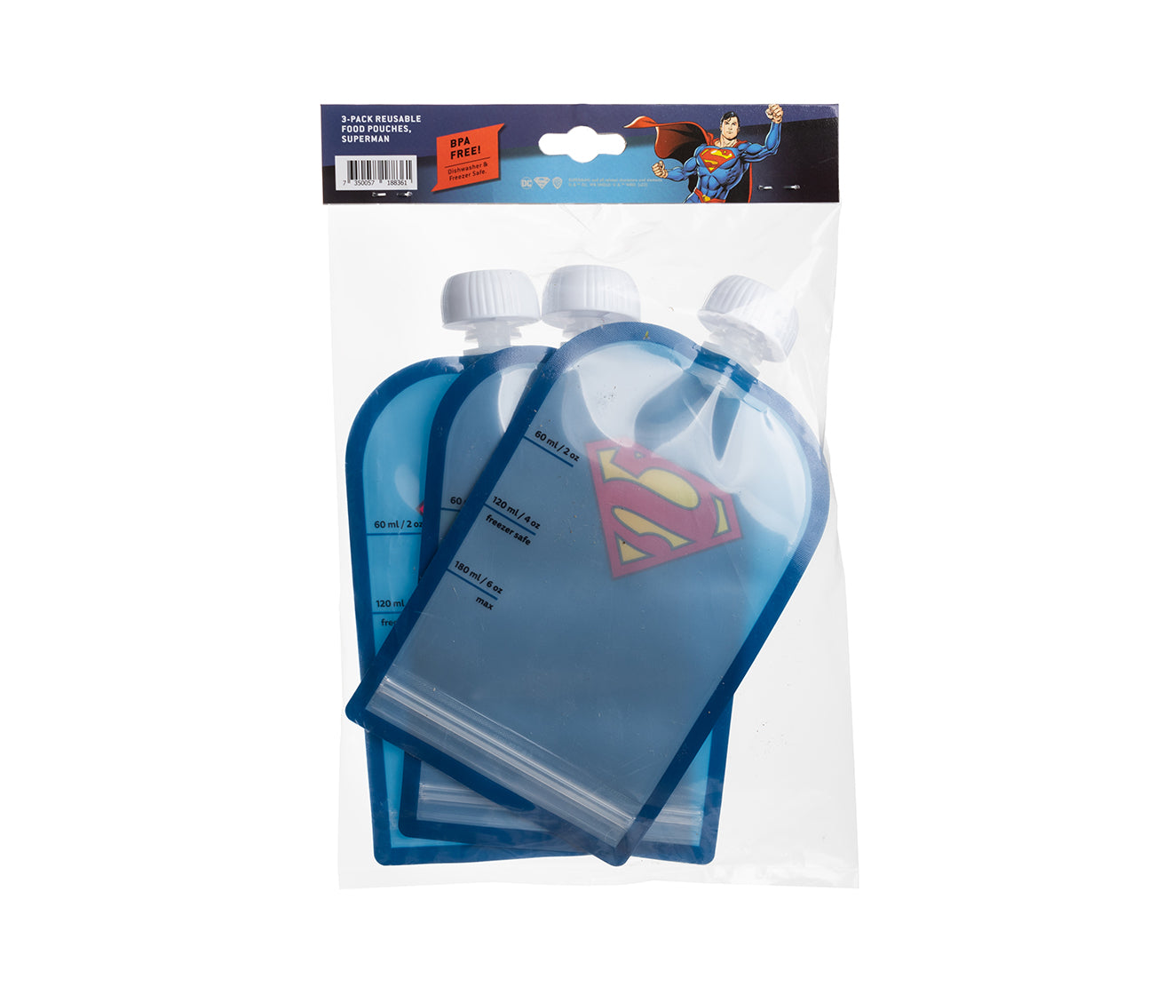 Quetschbeutel, Superman, 180 ml, 3er-Pack