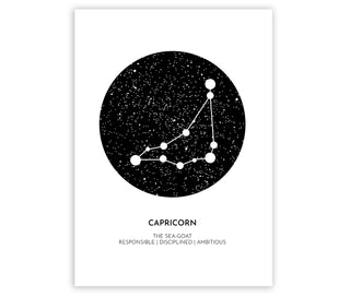 Póster de nacimiento con constelaciones zodiacales en el cielo de 50x70 cm 