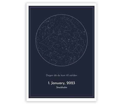 Stjernehimlen kort plakat 50x70 cm
