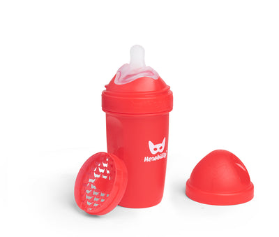 Babyflasche mit doppeltem Anti-Kolik-System LT 240 ml, Rot