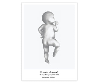 Póster de nacimiento bebé a escala real.