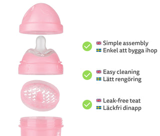 Biberón anticólicos LT 240ml, Rosa
